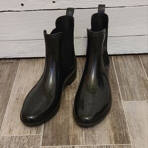 juicy couture Rori black glitter sparkle rain boots size 10